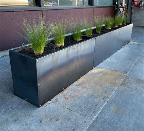 cor-ten steel planter box|rectangular metal planter box.